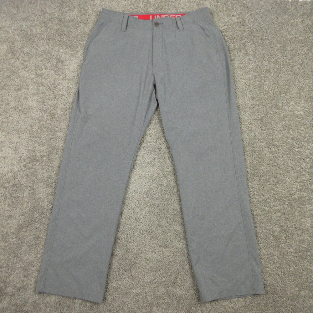 Under Armour‎ Pants Mens 34x30 Gray Performance Golf Chino Stretch Wick Comfort